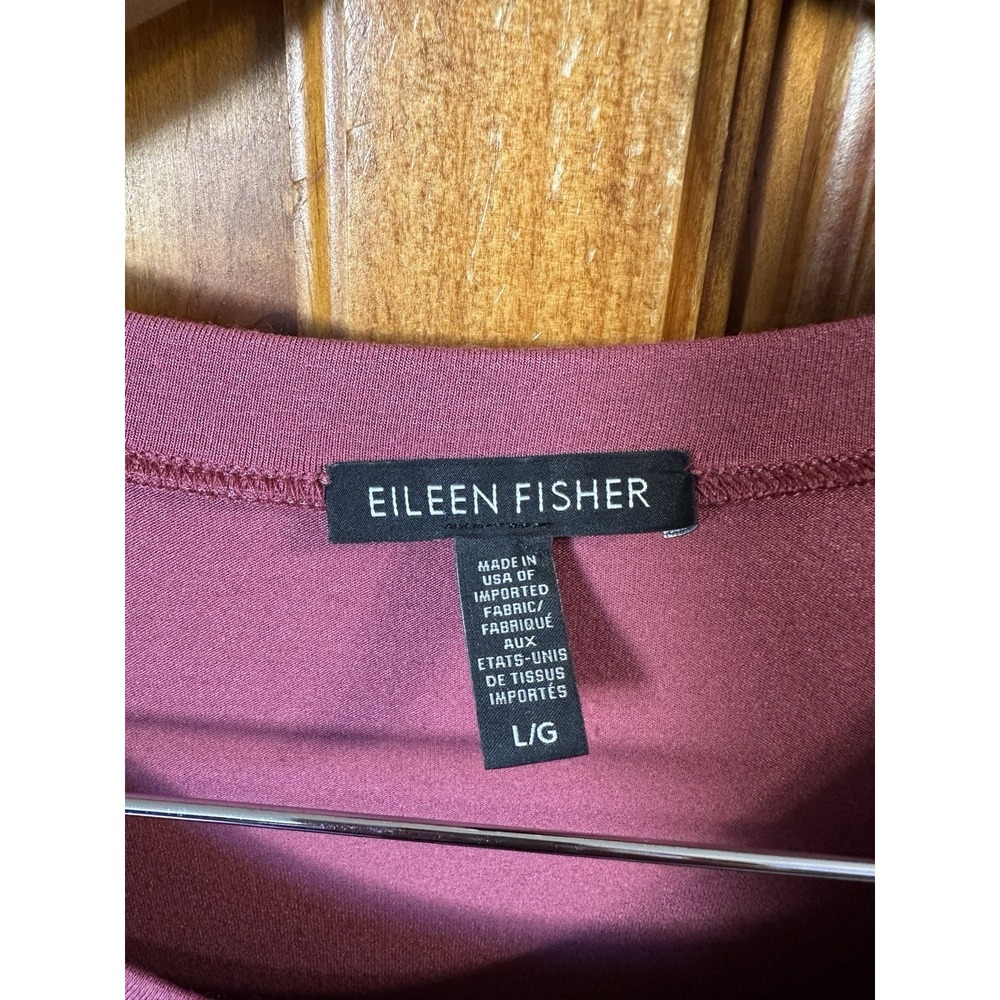 Eileen Fisher Dress Viscose Jersey Sleeveless Tank Top Side Slits Red Women's L - Picture 4 of 8